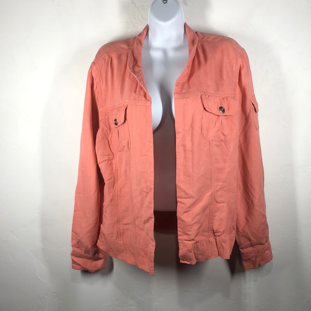 Chico’s linen blend jacket size Chico’s 2